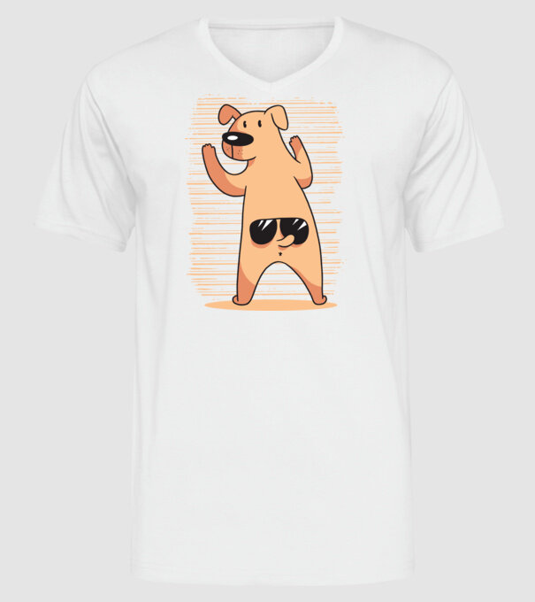Tricou cu Câine amuzant model alb pe tricou