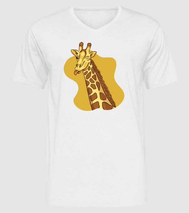 Girafă amuzantă model alb pe tricou