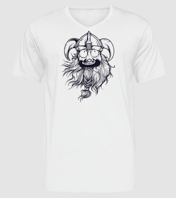 Viking model alb pe tricou