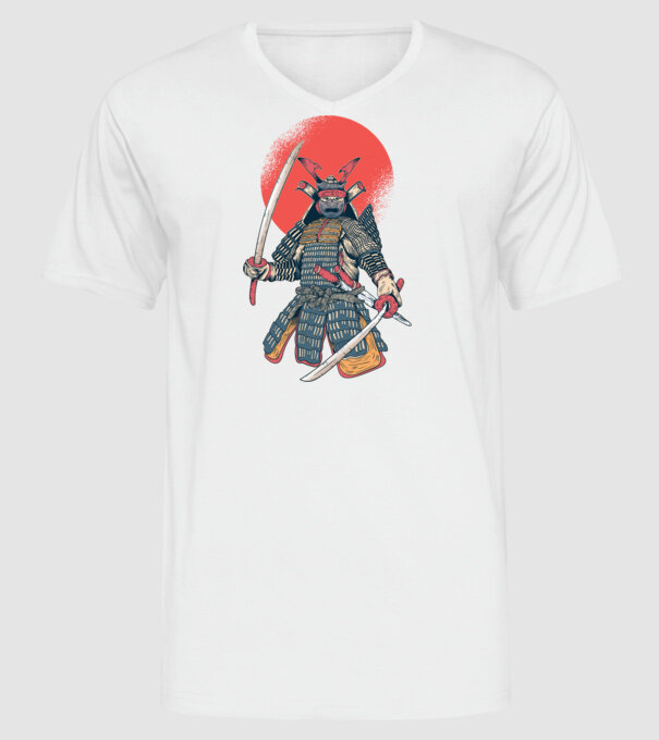 Vintage Samurai tricou arte marțiale orientale model alb pe tricou