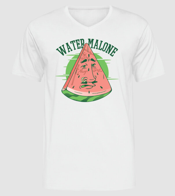 Water Malone model alb pe tricou