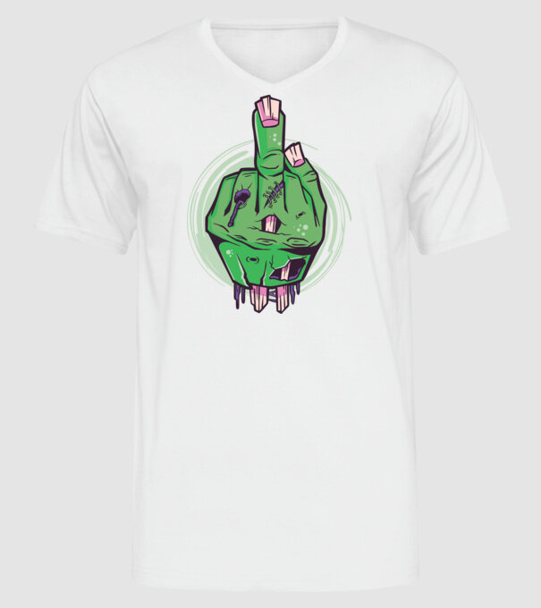Mână Zombie model alb pe tricou