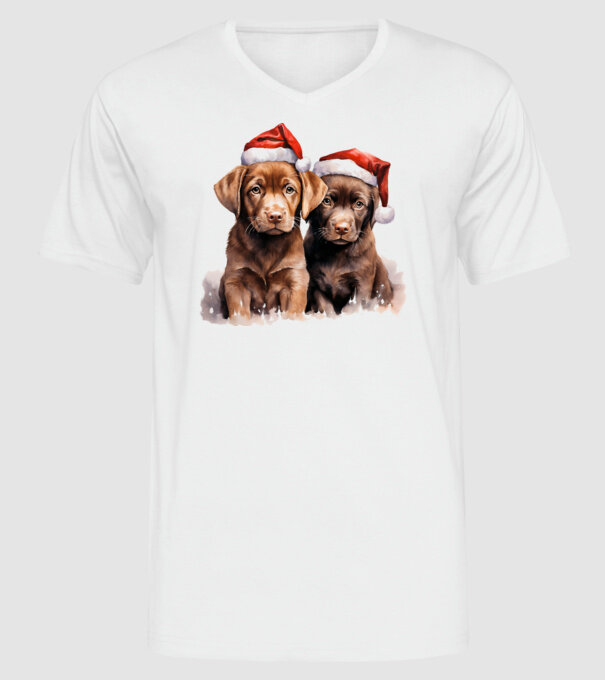 Catelusi Craciun Alb model alb pe tricou