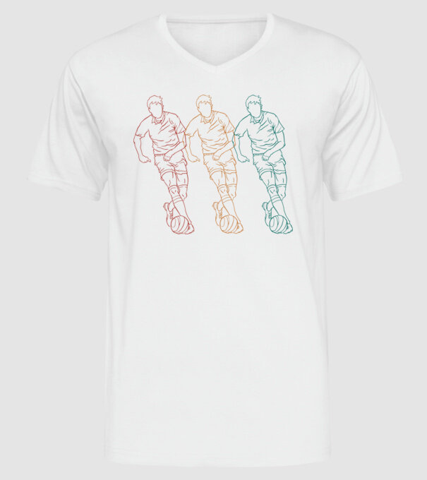 Fotbalist Retro model alb pe tricou
