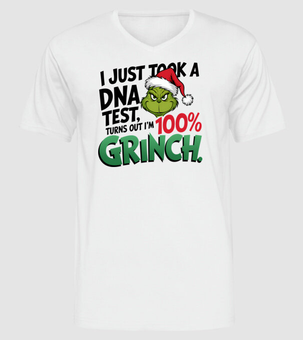 Grinch DNA test model alb pe tricou