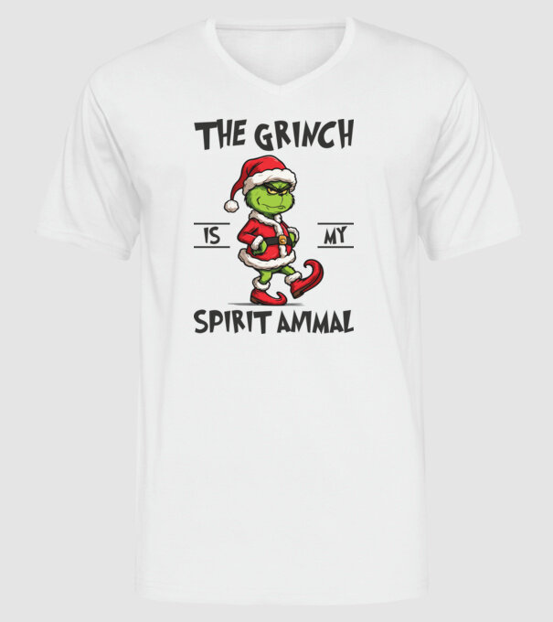 Grinch is my spirit animal model alb pe tricou