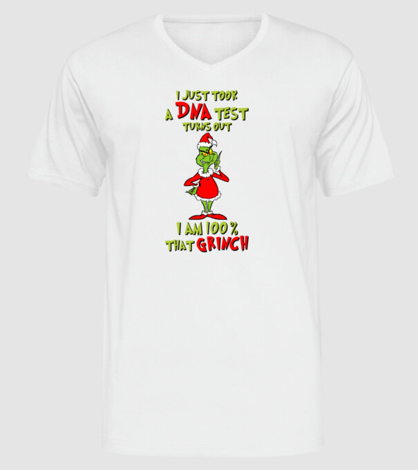 I just took a DNA test - I am Grinch model alb pe tricou