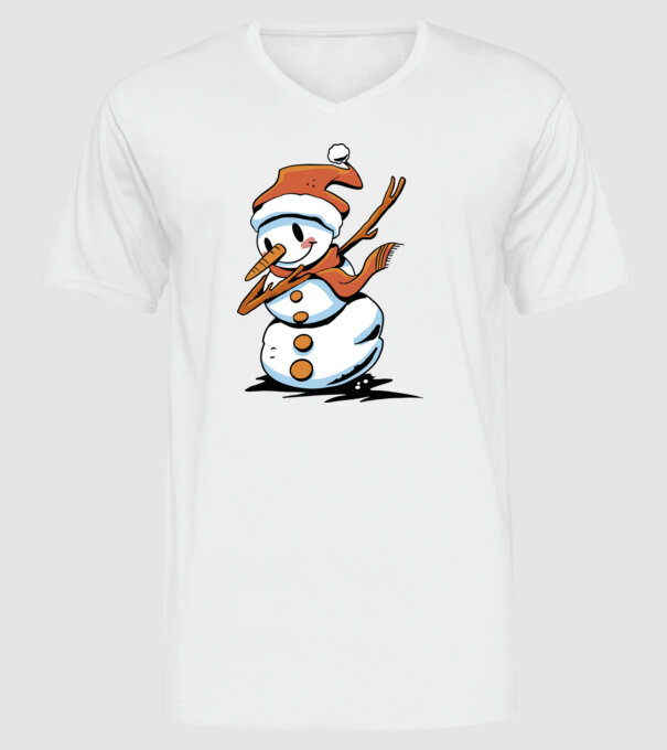 om de zăpadă Dab model alb pe tricou