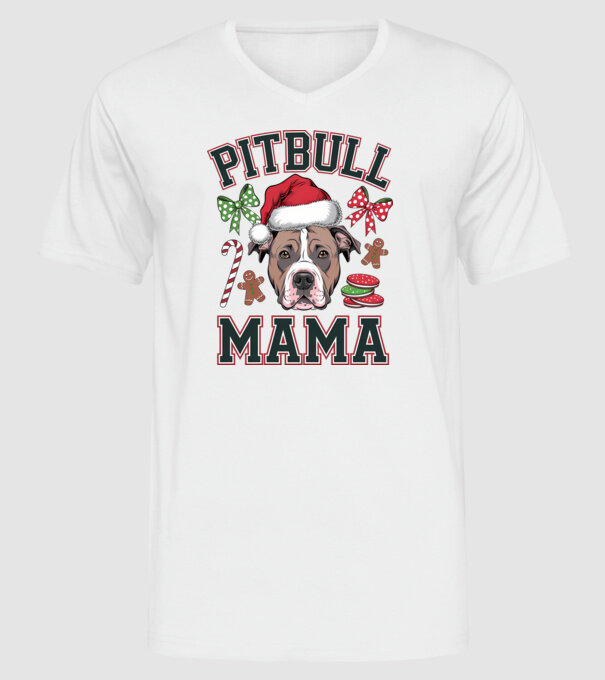 Pitbull Mama model alb pe tricou