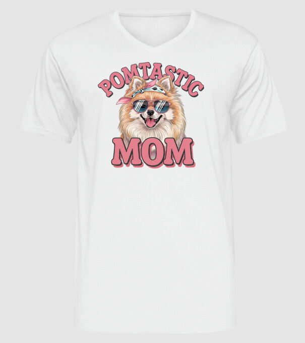 Pomtastic Mom model alb pe tricou