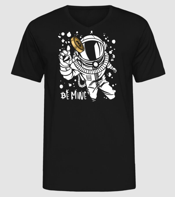 Bitcoin Astrounaut model negru pe tricou