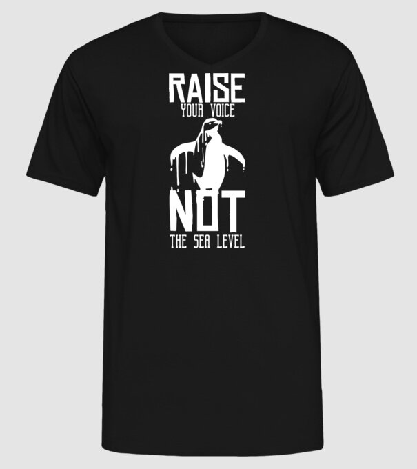 Ridică-ți vocea nu nivelul mării model negru pe tricou