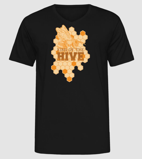 Regele stupului model negru pe tricou