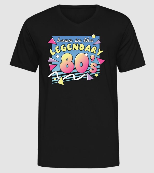 M-am născut în legendarii ani 80 model negru pe tricou