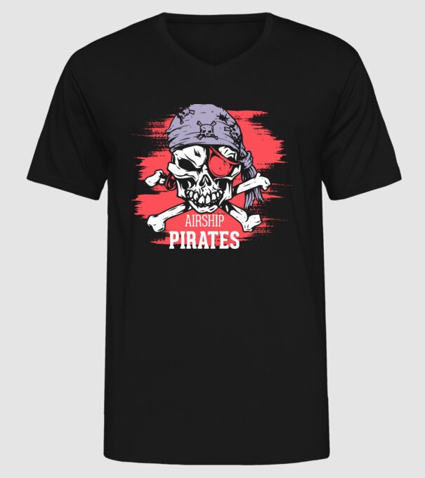 Airship Pirates - Pirat model negru pe tricou