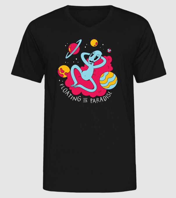 Alien Chill model negru pe tricou