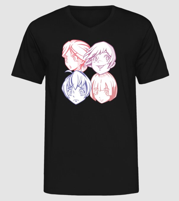 Expresii Anime model negru pe tricou