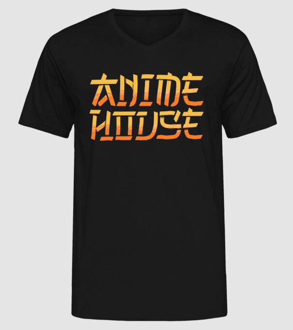 Anime House model negru pe tricou