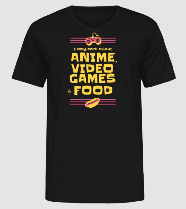 Joc video Anime model negru pe tricou