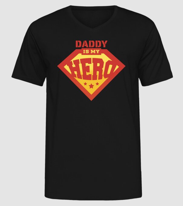 Tata este Supereroul meu model negru pe tricou