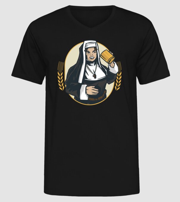 Bere Călugăriță model negru pe tricou