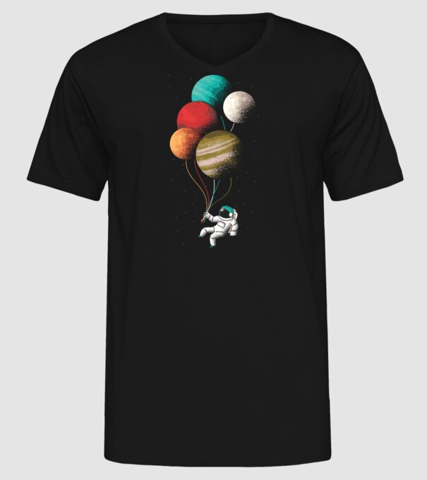 Astronaut Balloons baloane astronaut model negru pe tricou