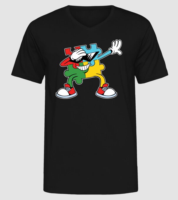 Autist DAB Puzzle model negru pe tricou