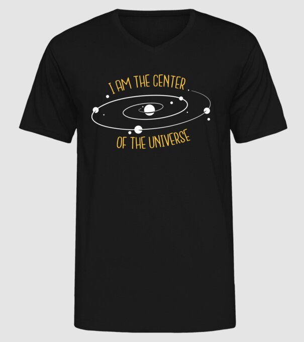 Centrul universului model negru pe tricou