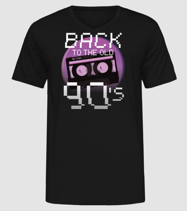'Back to the 90s Înapoi în anii ''90' model negru pe tricou