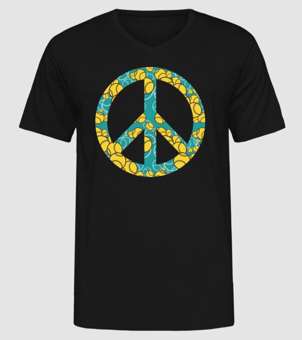 Simbol Baseball Peace model negru pe tricou