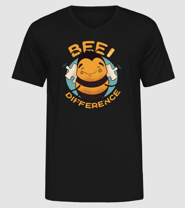 Bee the Difference - Fii tu însuți diferența model negru pe tricou