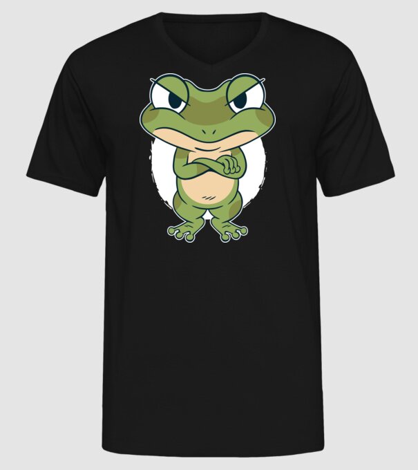 Broască model negru pe tricou