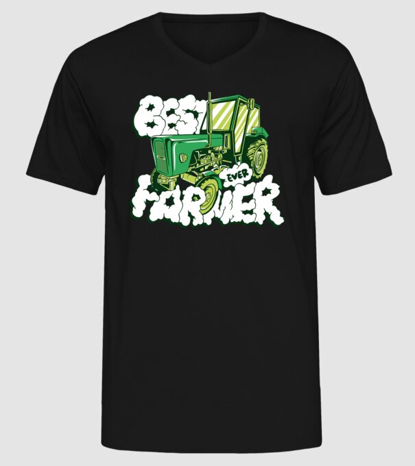 Best Farmer Ever cu Tractor model negru pe tricou
