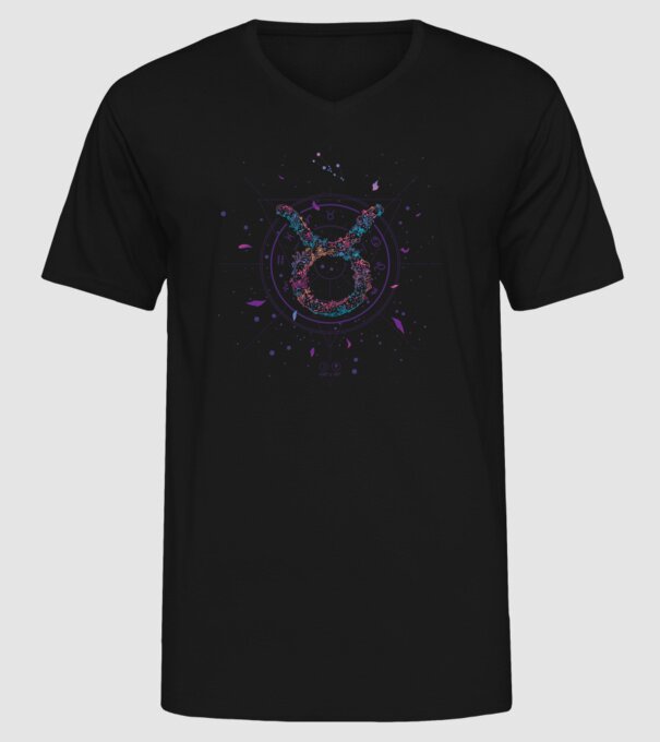 Taurus Zodiac model negru pe tricou