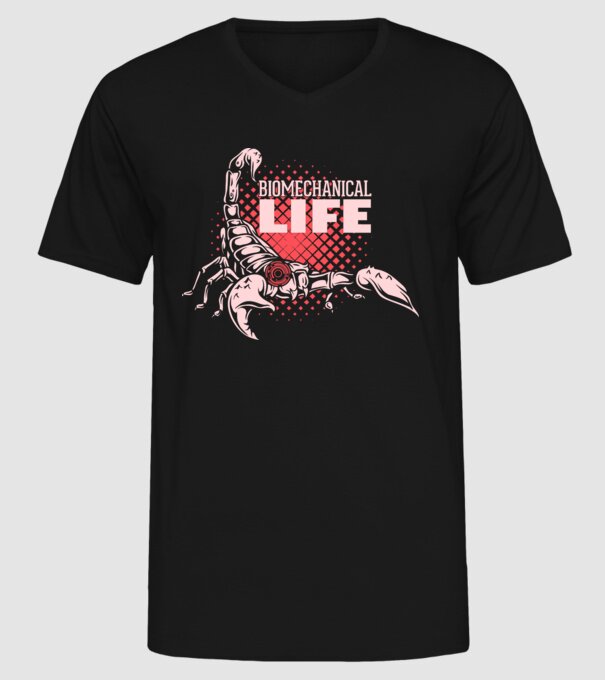 Biomechanical Life model negru pe tricou