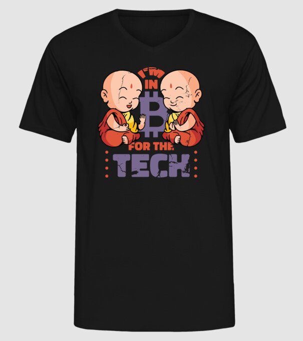 Călugări Buddha Bitcoin model negru pe tricou