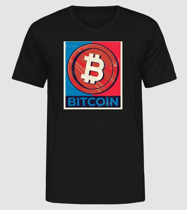 Bitcoin Criptomonedă model negru pe tricou