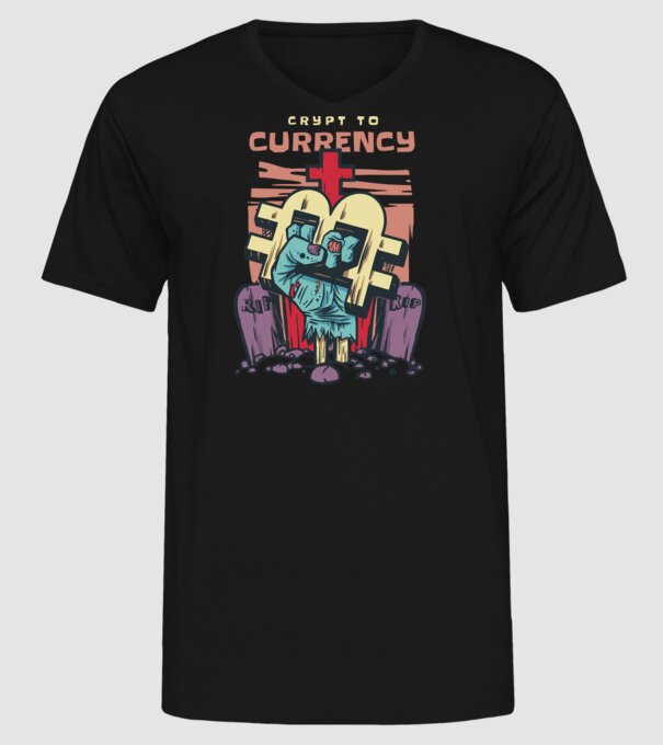 Cimitir Bitcoin model negru pe tricou