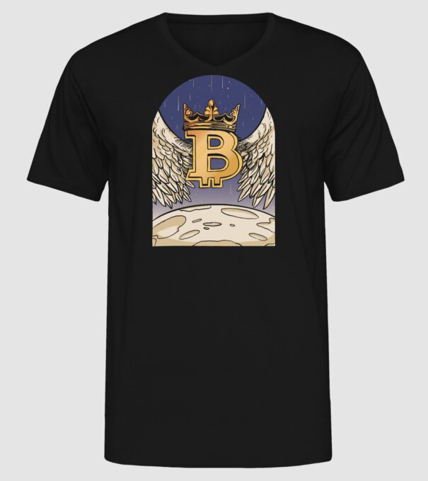 Bitcoin To The Moon Aselenizare model negru pe tricou