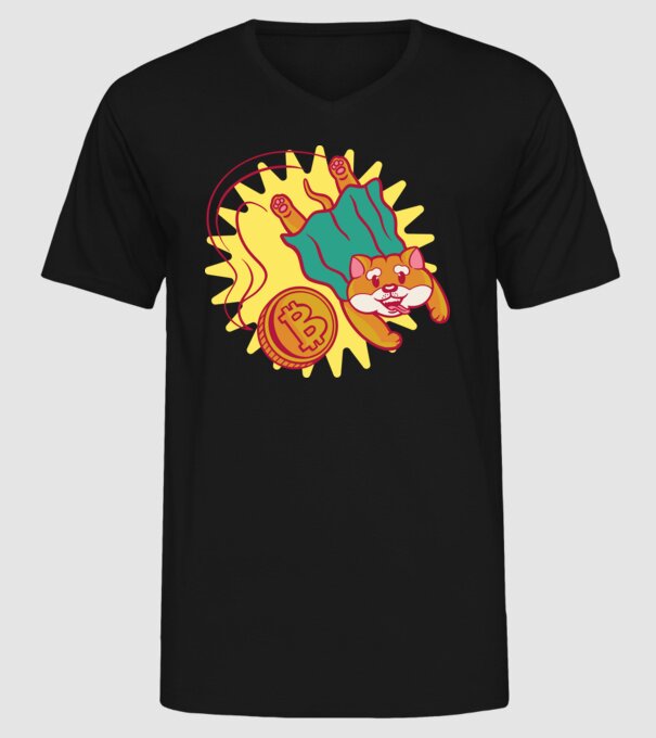 Bitcoin Vs Doge model negru pe tricou