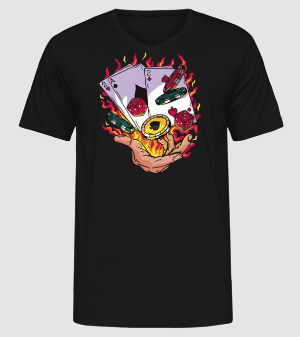 Black Jack Casino model negru pe tricou
