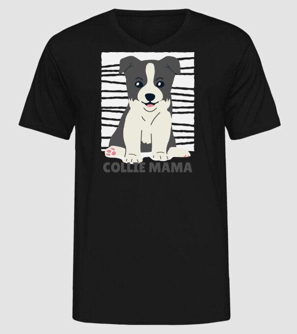 Border Collie Mamă model negru pe tricou