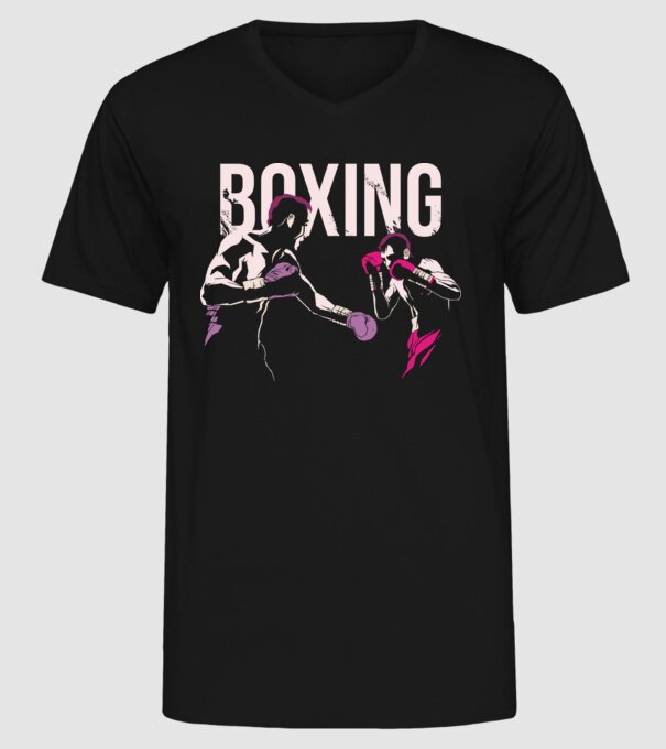Boxing model negru pe tricou