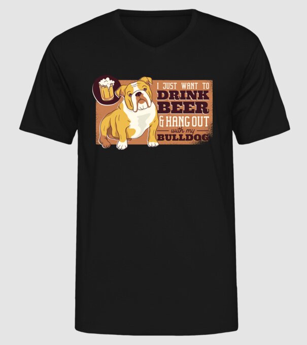 Bulldog și bere este tot ce am nevoie model negru pe tricou