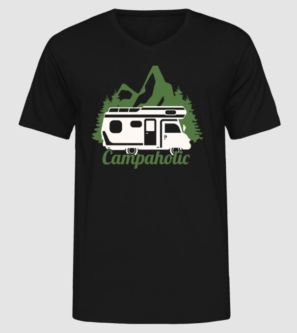 Campare Campaholic model negru pe tricou