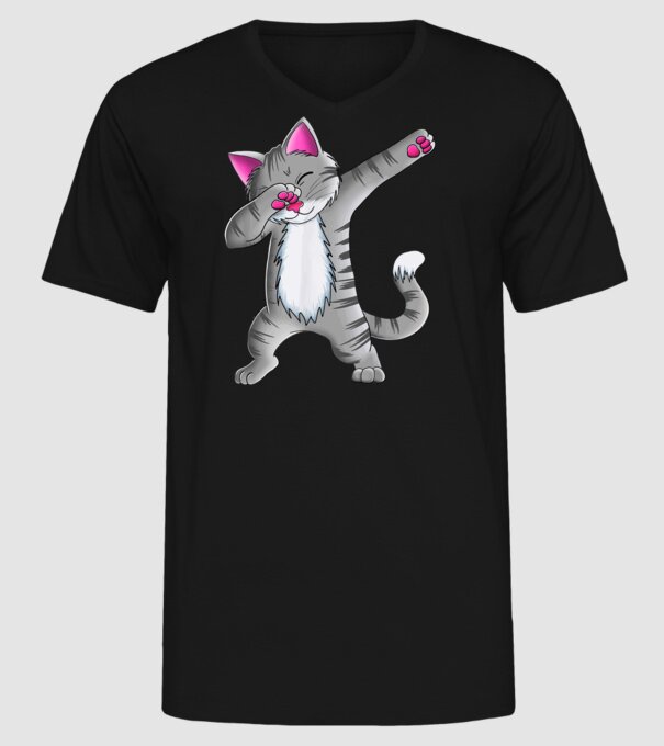Pisică DAB model negru pe tricou