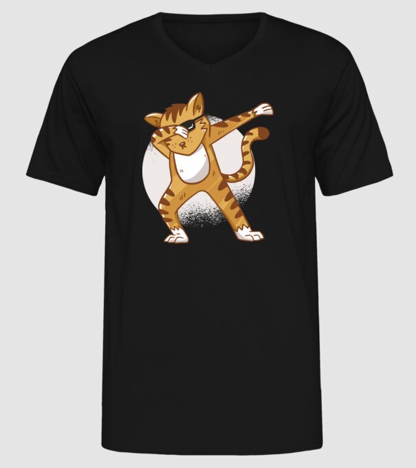 Pisică DAB model negru pe tricou