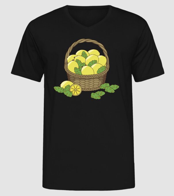 Coș de lămâi model negru pe tricou