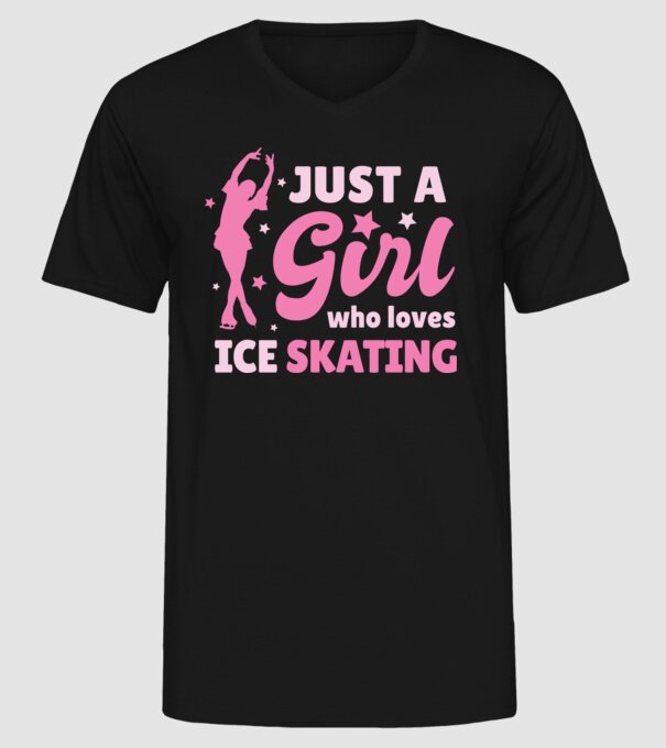 Doar o fată căreia îi place să patineze model negru pe tricou