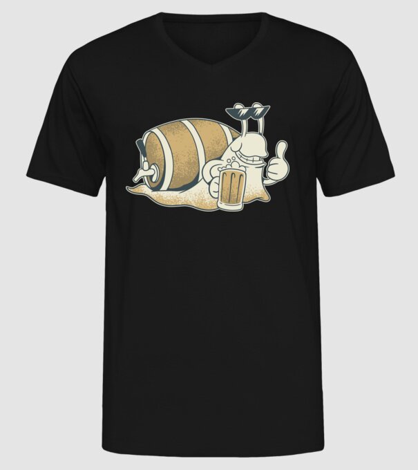 Melc cu bere model negru pe tricou